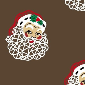 Christmas Geometric Santa in Manger Brown Brown