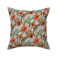 tropical-flower-and-palm-leaf-design-on-pink