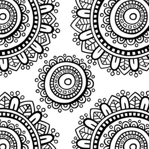 Mandala - Black on White