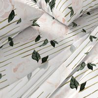 vintage blush floral gold stripe