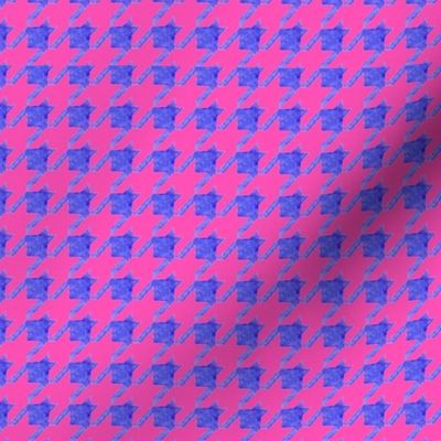 Rasberry and denim houndstooth Spoonflower