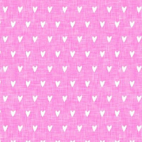 hearts on pink linen || valentines day