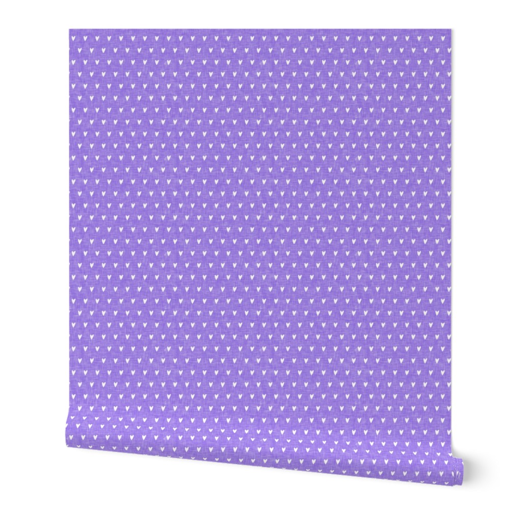 hearts on purple linen || valentines day