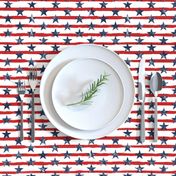 Distressed Navy Stars on Red Stripes (Grunge Painted Vintage Distressed 4th of July American Flag Stripes)