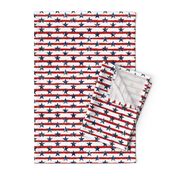 Distressed Navy Stars on Red Stripes (Grunge Painted Vintage Distressed 4th of July American Flag Stripes)