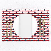 Distressed Navy Stars on Red Stripes (Grunge Painted Vintage Distressed 4th of July American Flag Stripes)