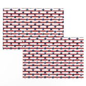 Distressed Navy Stars on Red Stripes (Grunge Painted Vintage Distressed 4th of July American Flag Stripes)