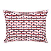 Distressed Navy Stars on Red Stripes (Grunge Painted Vintage Distressed 4th of July American Flag Stripes)