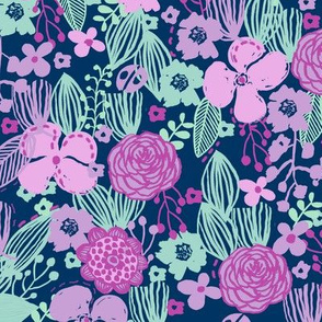 spring floral // botanical florals nature fabric fresh blooms lavender