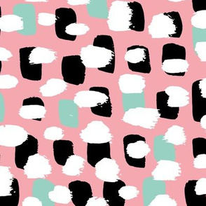 Modern brush spots mix abstract Scandinavian style trend pattern pink mint