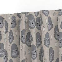 gorilla-and-leaves-on-linen