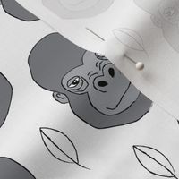 gorilla-and-leaves-on-white
