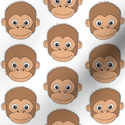 large monkey faces on white