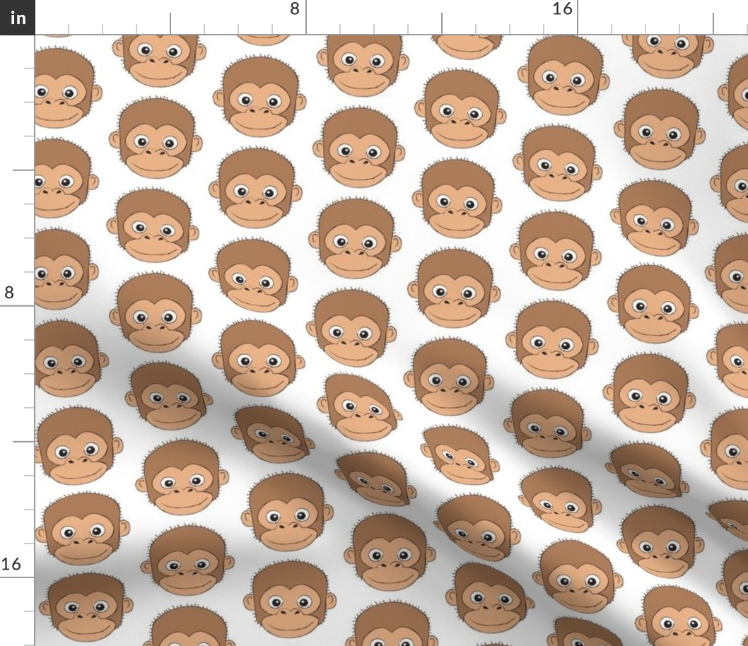 large monkey faces on white