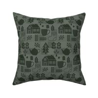 Cozy Cabin Gingham, Forested Green