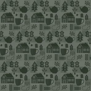 Cozy Cabin Gingham, Forested Green