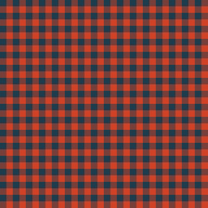 wool parka gingham - red and navy, 1/4" squares 