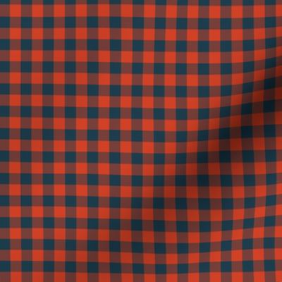 5/16" wool parka gingham - red and navy