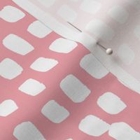 Abstract white spots Scandinavian minimal designs brush dashes pink