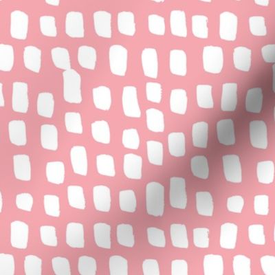Abstract white spots Scandinavian minimal designs brush dashes pink