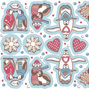 Cut and sew our own penguin gingerbread ornaments I