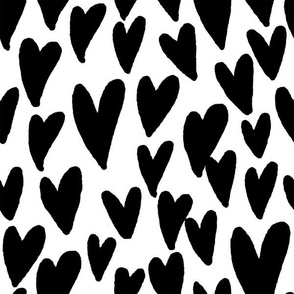 valentines hearts fabric valentines day love black and white