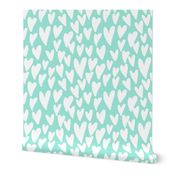 valentines hearts fabric valentines day love mint