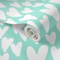 valentines hearts fabric valentines day love mint