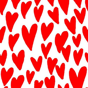 valentines hearts fabric valentines day love white red
