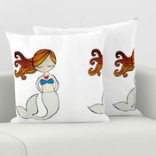 Pillow size plush mermaid-brown hair