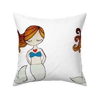 Pillow size plush mermaid-brown hair