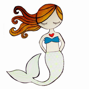 Pillow size plush mermaid-brown hair