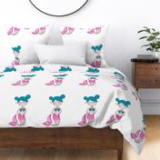 Pillow size Mermaid plush-pink tail