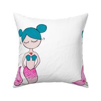 Pillow size Mermaid plush-pink tail