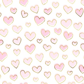 Pink Valentinesday hearts of gold