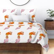 Pillow size plush Mermaid-orange hair
