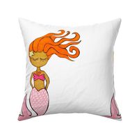 Pillow size plush Mermaid-orange hair