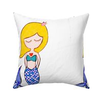 Pillow size plush mermaid-Blonde hair
