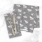 Paper Plane Love Hearts Valentine on Dark Grey