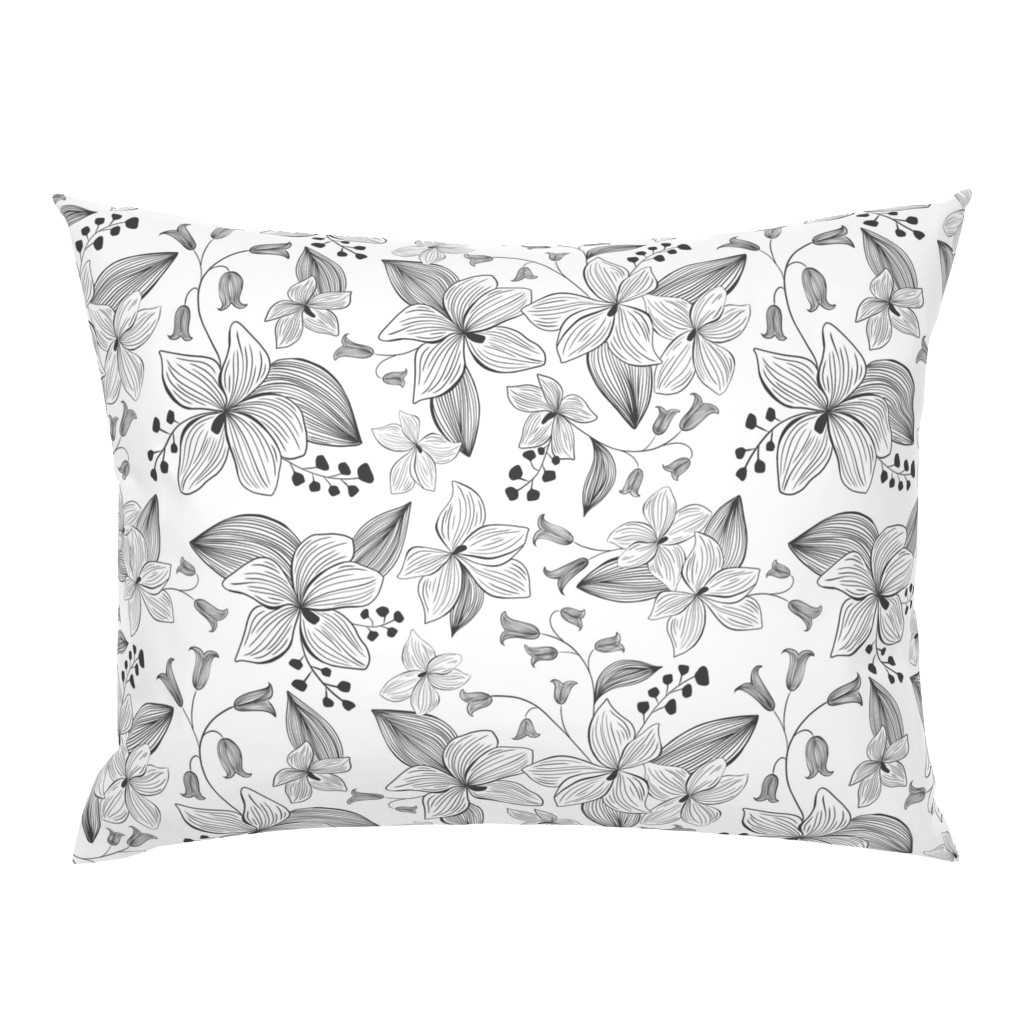 Avery Floral - Black & White Coloring Book Style