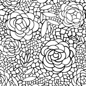 Desert Blossom - Mosaic Floral Coloring Book Style