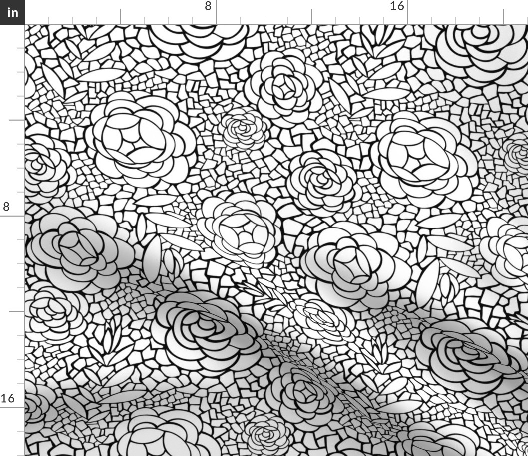 Desert Blossom - Mosaic Floral Coloring Book Style