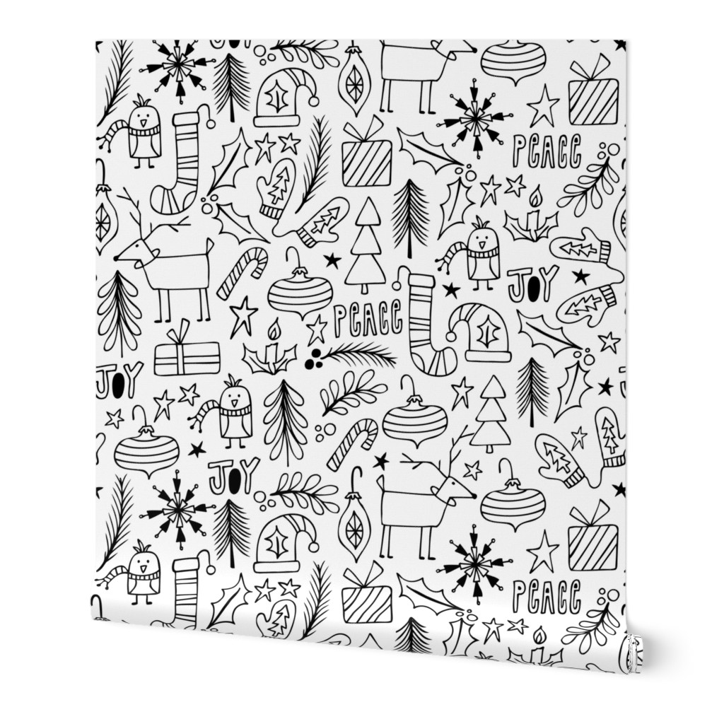 Peace & Joy Christmas Coloring Book Style 