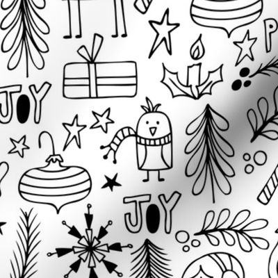 Peace & Joy Christmas Coloring Book Style 