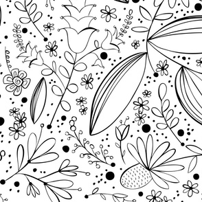 Chloe Floral Coloring Book Style