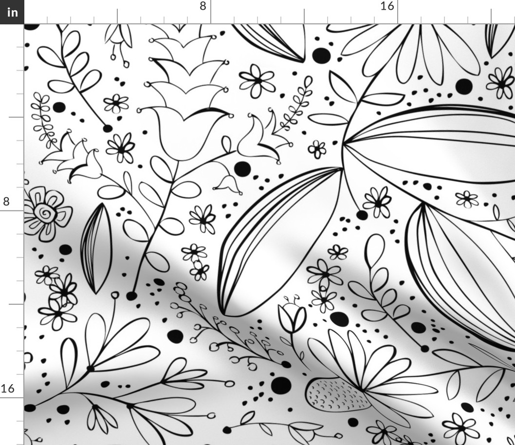 Chloe Floral Coloring Book Style