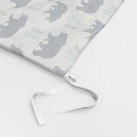 Navy Bears - Gray Mint Trees Bear Baby Nursery Kids Childrens Bedding Woodland Animals