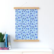 Edelweiss Flowers blue linen