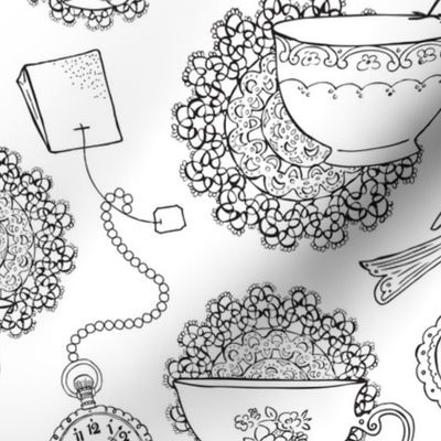 Afternoon Tea Coloring Book Style 