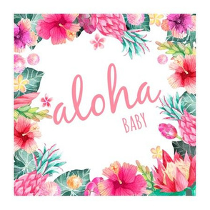 Tropical pink aloha baby lovey 